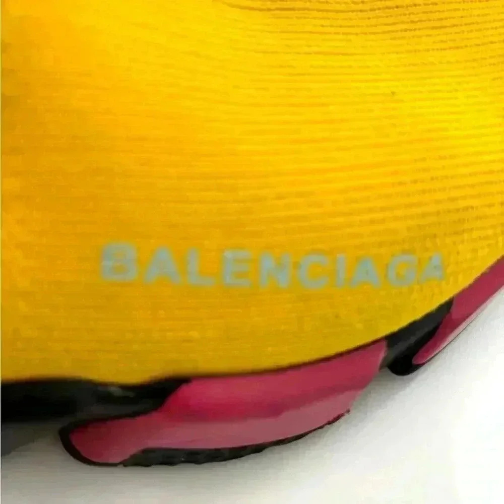 Balenciaga Speed High-Top Yellow Sneakers in size 36EU /6 US women's- pre-loved - Picture 14 of 17